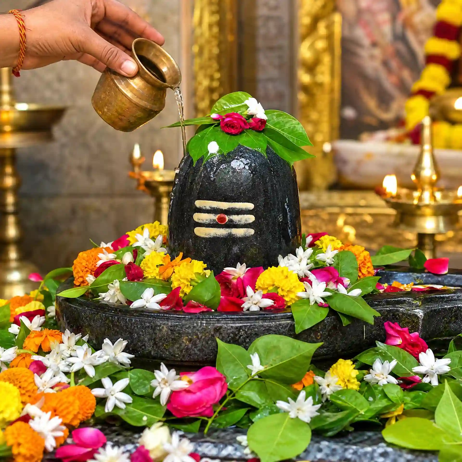 Flowers — sacred offering for Rudrabhishek