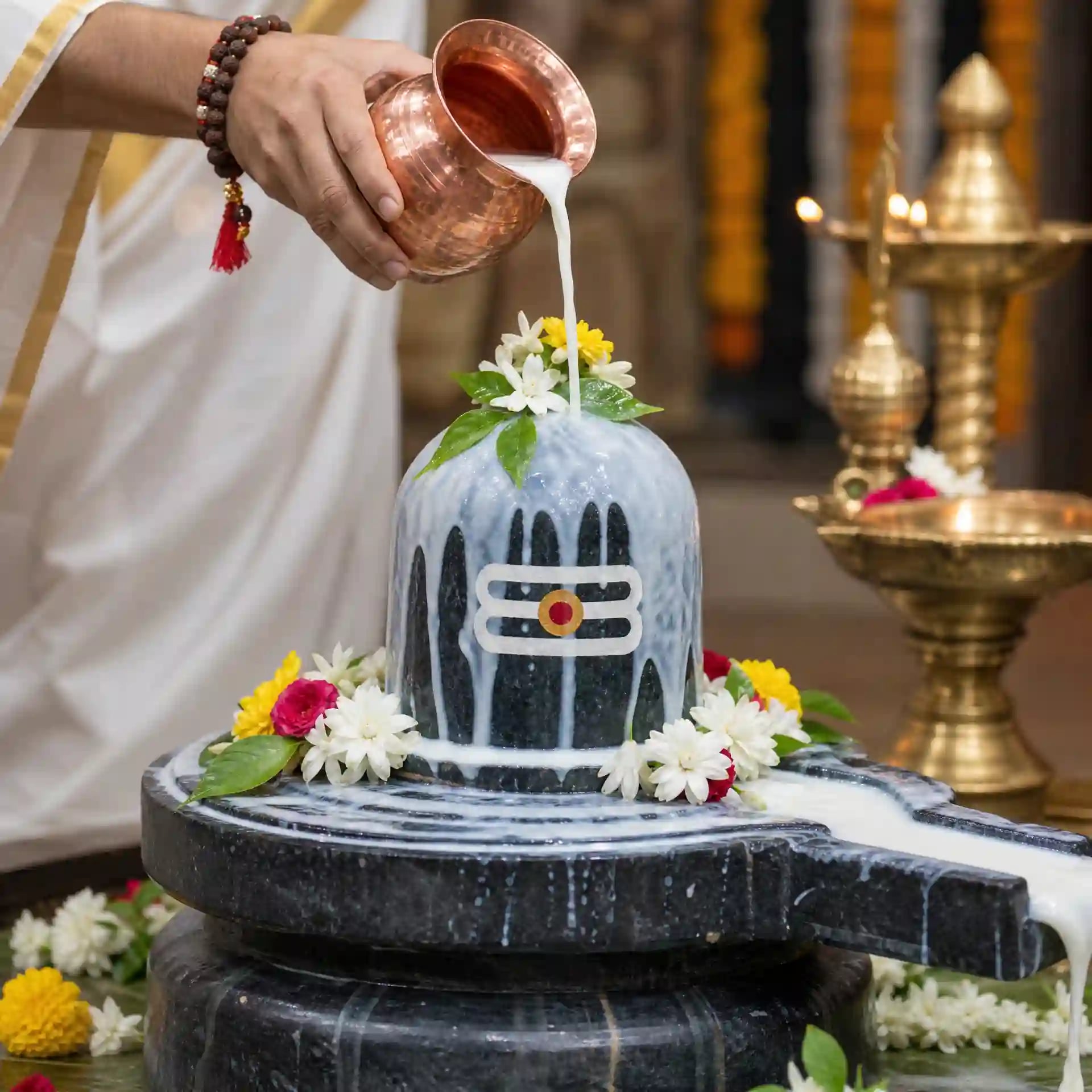 Milk — sacred offering for Rudrabhishek