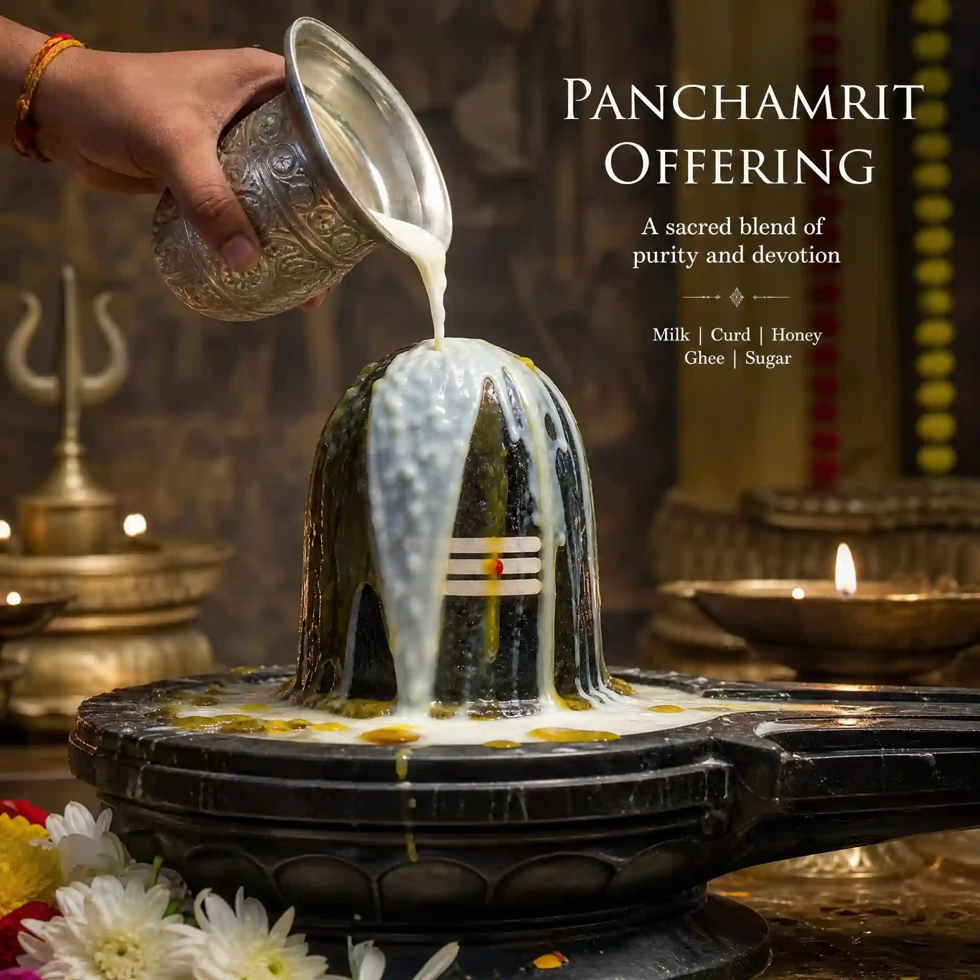 Panchamrit — sacred offering for Rudrabhishek